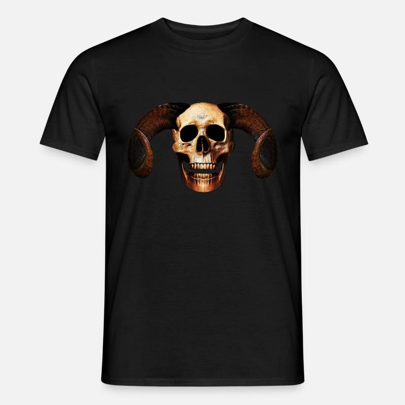 Ram Skull - Männer T-Shirt - Schwarz