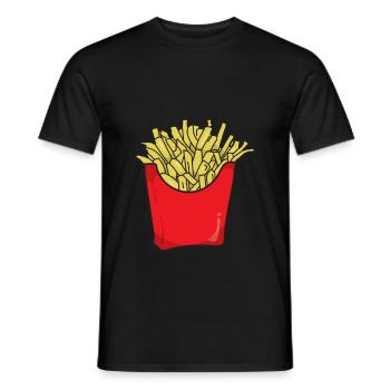 Pommes - Männer T-Shirt - Schwarz - Vorne - AI Model Male 178 light (178cm)