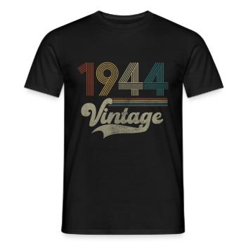 Vintage Birthday 1944 - Men's T-Shirt - black - Front - AI Model Male 178 light (178cm)