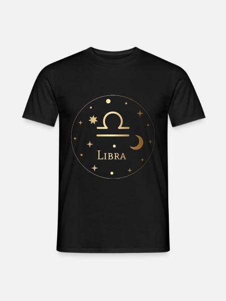 Libra - Waage - Sternzeichen - Horoskop - Männer T-Shirt - Schwarz