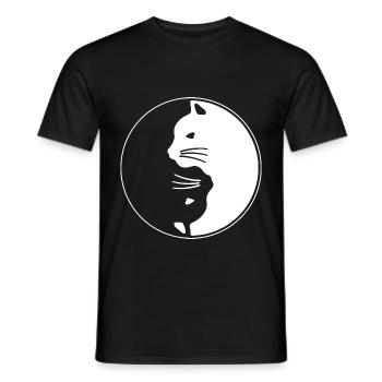 Chats Yin et Yang - T-shirt homme - noir - Devant - AI Model Male 178 light (178cm)