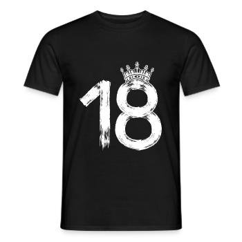 18 Krone Zahl Geburtstag - Männer T-Shirt - Schwarz - Vorne - AI Model Male 178 light (178cm)