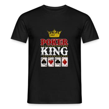 Poker King Cards As - Men's T-Shirt - black - Front - AI Model Male 178 light (178cm)