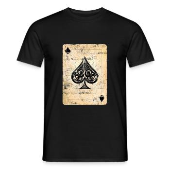 Carte de poker as de pique - T-shirt homme - noir - Devant - AI Model Male 178 light (178cm)
