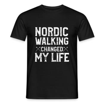 Nordic Walking saying - Men's T-Shirt - black - Front - AI Model Male 178 light (178cm)