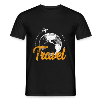 Reisender Globus Travel - Männer T-Shirt - Schwarz - Vorne - AI Model Male 178 light (178cm)