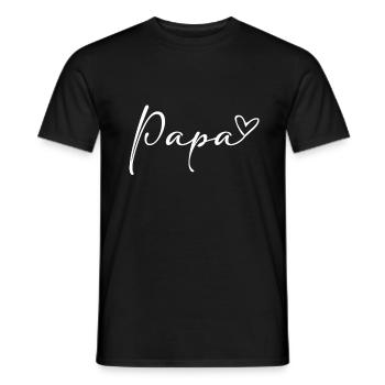 Papa Papi Dad Daddy Heart Love Father's Day Proclamation - Men's T-Shirt - black - Front - AI Model Male 178 light (178cm)