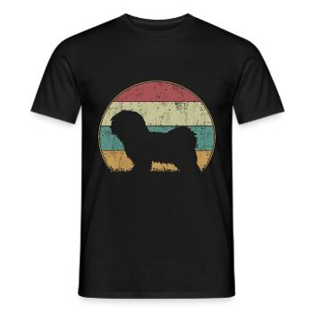 Havanese Dogs Dad Vintage Silhouette - Men's T-Shirt - black - Front - AI Model Male 178 light (178cm)