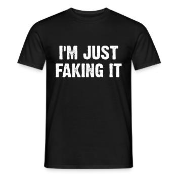 Je fais semblant - T-shirt homme - noir - Devant - AI Model Male 178 light (178cm)