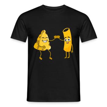 Macaroni and cheese Children Men Women Noodle - Men's T-Shirt - black - Front - AI Model Male 178 light (178cm)