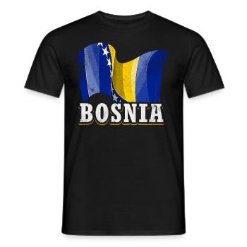 Drapeau de la Bosnie - T-shirt homme - noir - Devant - AI Model Male 178 light (178cm)
