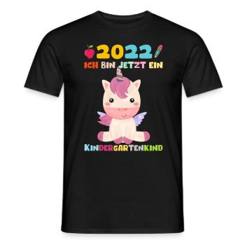 Kindergarten 2022 Ich Komme Einhorn Kita Geschenk - Männer T-Shirt - Schwarz - Vorne - AI Model Male 178 light (178cm)