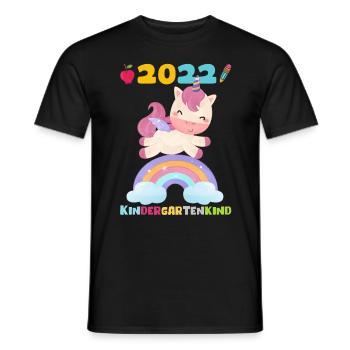 Kindergarten 2022 Ich Komme Einhorn Kita Geschenk - Männer T-Shirt - Schwarz - Vorne - AI Model Male 178 light (178cm)
