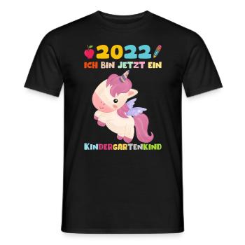 Kindergarten 2022 Ich Komme Einhorn Kita Geschenk - Männer T-Shirt - Schwarz - Vorne - AI Model Male 178 light (178cm)