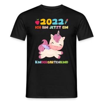 Kindergarten 2022 Ich Komme Einhorn Kita Geschenk - Männer T-Shirt - Schwarz - Vorne - AI Model Male 178 light (178cm)