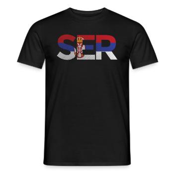 Serbia Flag Srbija Serbian Colors Yugoslavia - Men's T-Shirt - black - Front - AI Model Male 178 light (178cm)