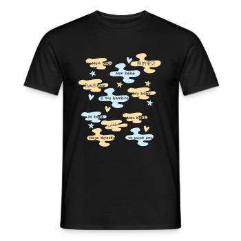 Mon bébé en plusieurs langues - T-shirt homme - noir - Devant - AI Model Male 178 light (178cm)