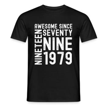 Awesome since 1979 Birthday Gift Year - Men's T-Shirt - black - Front - AI Model Male 178 light (178cm)