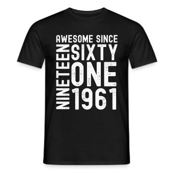 Awesome since 1961 Geburtstag Geschenk Jahreszahl - Männer T-Shirt - Schwarz - Vorne - AI Model Male 178 light (178cm)