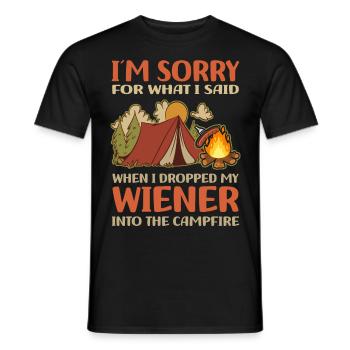 Camping - T-shirt homme - noir - Devant - AI Model Male 178 light (178cm)