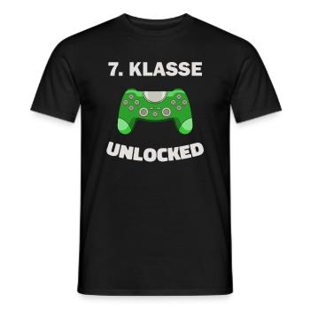 7. Klasse Gamer Deko Zocker Schule Kinder Geschenk - Männer T-Shirt - Schwarz - Vorne - AI Model Male 178 light (178cm)