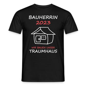 Bauherrin 2023 Wir Bauen Unser Traumhaus Hausbau - Männer T-Shirt - Schwarz - Vorne - AI Model Male 178 light (178cm)