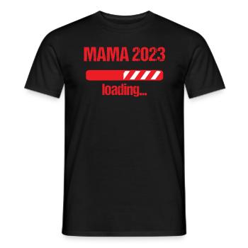Mom 2023 Loading Pregnancy Announcement Baby - Men's T-Shirt - black - Front - AI Model Male 178 light (178cm)