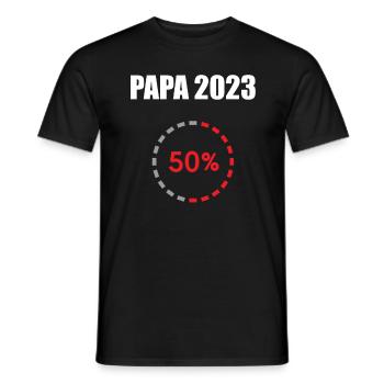 Papa 2023 Chargement de la paternité Devenir papa - T-shirt homme - noir - Devant - AI Model Male 178 light (178cm)