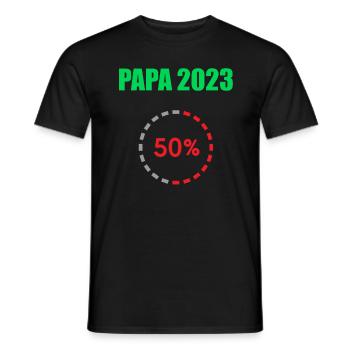 Papa 2023 Chargement de la paternité Devenir papa - T-shirt homme - noir - Devant - AI Model Male 178 light (178cm)