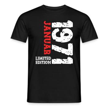 1971 janvier édition limitée déco tenue d’anniversaire - T-shirt homme - noir - Devant - AI Model Male 178 light (178cm)