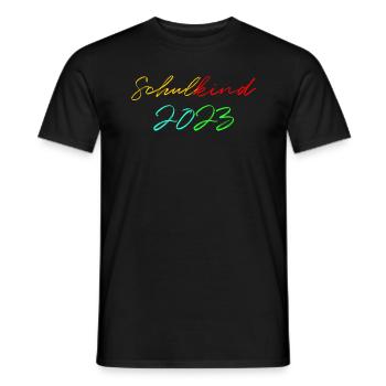 Schulkind 2023 Mädchen Einschulung Erstklässler - Männer T-Shirt - Schwarz - Vorne - AI Model Male 178 light (178cm)