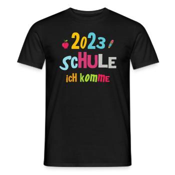 Schulkind 2023 Mädchen Einschulung Erstklässler - Männer T-Shirt - Schwarz - Vorne - AI Model Male 178 light (178cm)