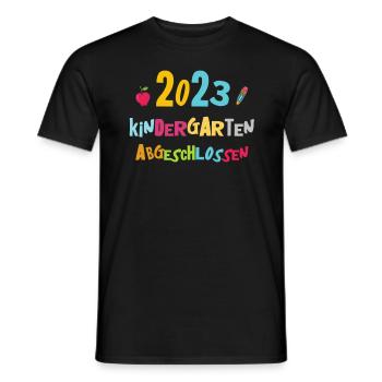 Kindergarten Absolvent 2023 Geschafft Einschulung - Männer T-Shirt - Schwarz - Vorne - AI Model Male 178 light (178cm)