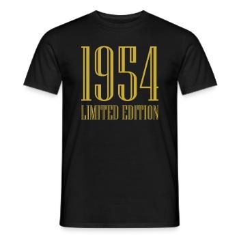 1954 édition limitée cadeau d’anniversaire femme mari - T-shirt homme - noir - Devant - AI Model Male 178 light (178cm)