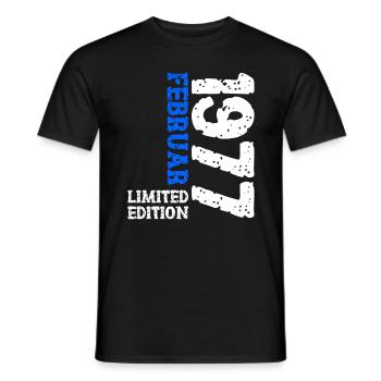 1977 Februar Limited Edition Geburtstag Mann Frau - Männer T-Shirt - Schwarz - Vorne - AI Model Male 178 light (178cm)