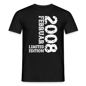 2008 Februar Limited Edition Geburtstag Mann Frau - Männer T-Shirt - Schwarz - Vorne - AI Model Male 178 light (178cm)
