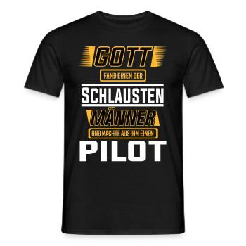 Pilot, einer der schlausten Männer der Welt - Männer T-Shirt - Schwarz - Vorne - AI Model Male 178 light (178cm)