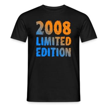 2008 Édition Limitée Anniversaire Cadeau Femme Mari - T-shirt homme - noir - Devant - AI Model Male 178 light (178cm)