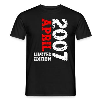 2007 Avril Édition Limitée Cadeau D’anniversaire - T-shirt homme - noir - Devant - AI Model Male 178 light (178cm)