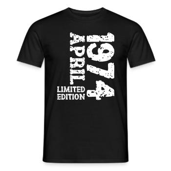 1974 avril édition limitée cadeau d’anniversaire - T-shirt homme - noir - Devant - AI Model Male 178 light (178cm)