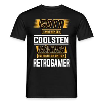 Retrogamer, einer der coolsten Männder der Welt - Männer T-Shirt - Schwarz - Vorne - AI Model Male 178 light (178cm)