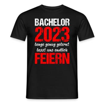 Bachelor 2023 Lange Genug Gelernt Lasst Uns Feiern - Männer T-Shirt - Schwarz - Vorne - AI Model Male 178 light (178cm)