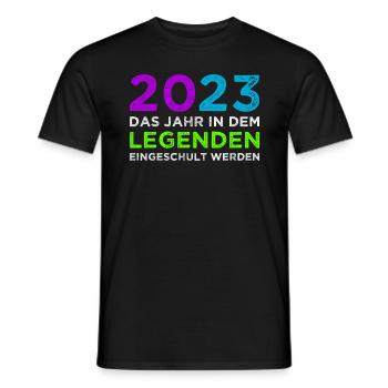 2023 Das Jahr In dem Legenden Eingeschult Werden - Männer T-Shirt - Schwarz - Vorne - AI Model Male 178 light (178cm)