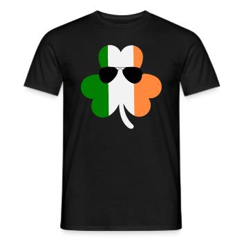 Accessoires de la Saint-Patrick Irlande Shamrock Décoration - T-shirt homme - noir - Devant - AI Model Male 178 light (178cm)