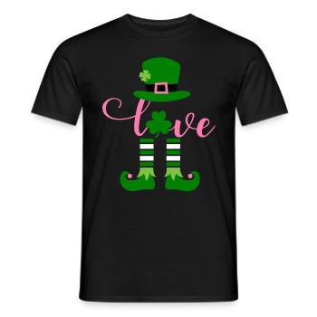 Accessoires de la Saint-Patrick Irlande Trèfle Décoration - T-shirt homme - noir - Devant - AI Model Male 178 light (178cm)
