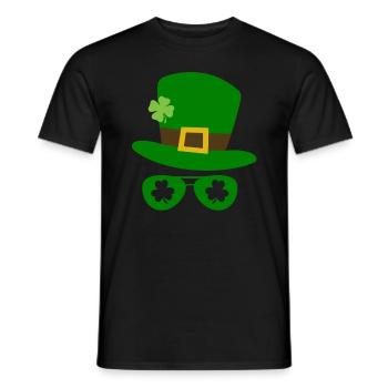 Accessoires de la Saint-Patrick Irlande Shamrock Décoration - T-shirt homme - noir - Devant - AI Model Male 178 light (178cm)