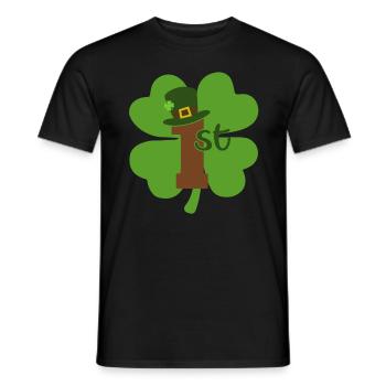 Accessoires de la Saint-Patrick Irlande Shamrock Décoration - T-shirt homme - noir - Devant - AI Model Male 178 light (178cm)