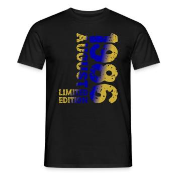 1986 August Limited Edition 37. Geburtstag Outfit - Männer T-Shirt - Schwarz - Vorne - AI Model Male 178 light (178cm)