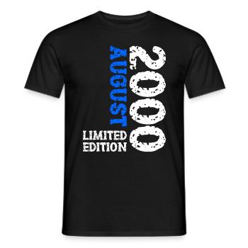 2000 August Limited Edition 23. Geburtstag Outfit - Männer T-Shirt - Schwarz - Vorne - AI Model Male 178 light (178cm)