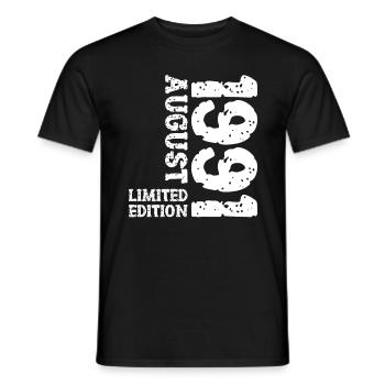 1991 August Limited Edition 32nd Birthday Outfit - Men's T-Shirt - black - Front - AI Model Male 178 light (178cm)